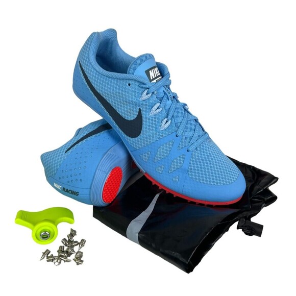 NIKE Zoom Rival M8 Track Spikes  Women's Size 12  NWOB  Blue 806559 Multi-Use - Picture 1 of 9